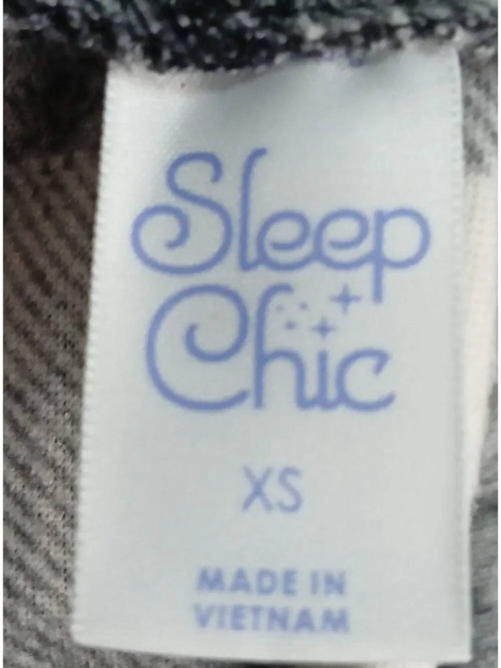 Sleep Chic Size XS Nightgown Hooded Black White Buffalo Check Super Soft #D-40 - Picture 3 of 9